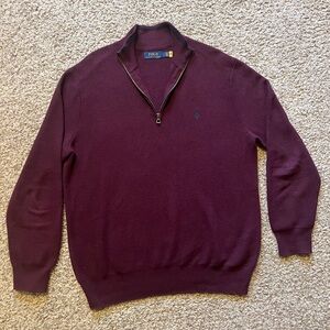 Polo Ralph Lauren Maroon Zip-Up Sweater